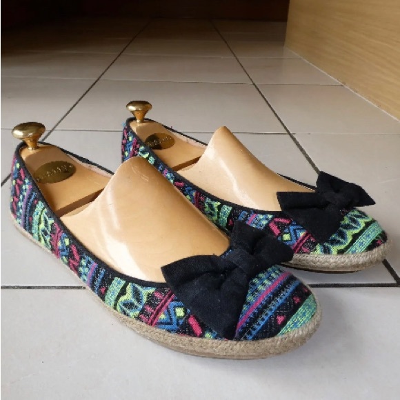*DUNE HEAD OVER HEELS* Ladies CANVAS ESPADRILLE BALLET FLATS Multi UK6 RRP£45 - Picture 4 of 13